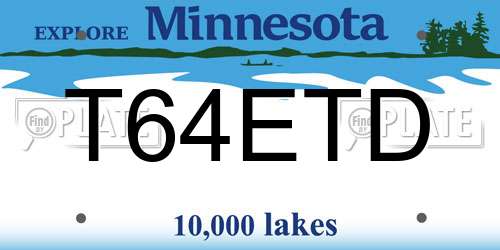 T64ETD Minnesota License Plate