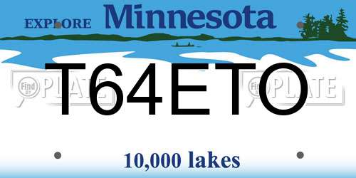 T64ETO Minnesota License Plate