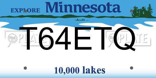T64ETQ Minnesota License Plate