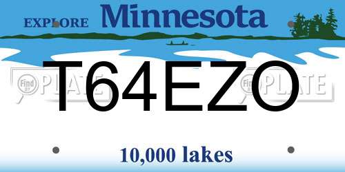 T64EZO Minnesota License Plate