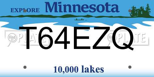 T64EZQ Minnesota License Plate