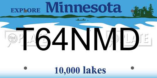 T64NMD Minnesota License Plate