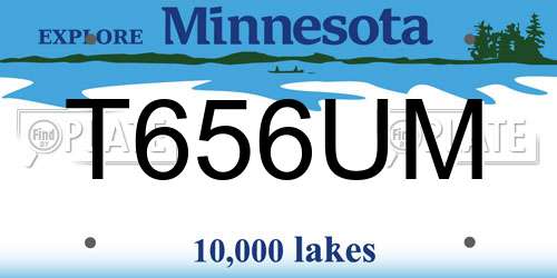 T656UM Minnesota License Plate