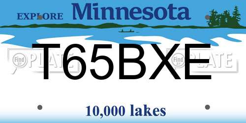 T65BXE Minnesota License Plate