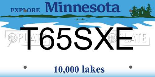 T65SXE Minnesota License Plate
