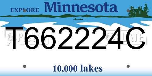 T662224C Minnesota License Plate