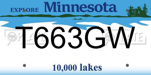 T663GW Minnesota License Plate