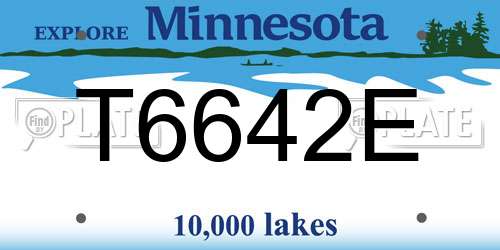 T6642E Minnesota License Plate