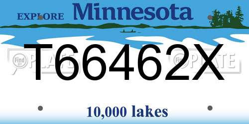 T66462X Minnesota License Plate