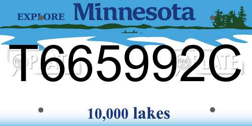 T665992C Minnesota License Plate