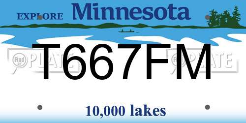 T667FM Minnesota License Plate