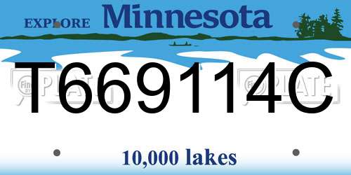 T669114C Minnesota License Plate