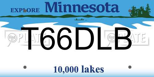 T66DLB Minnesota License Plate