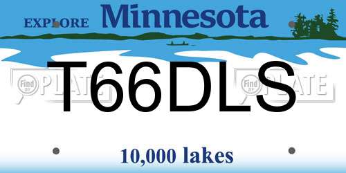T66DLS Minnesota License Plate