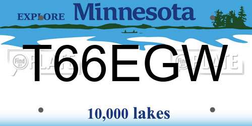 T66EGW Minnesota License Plate