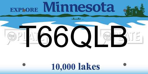 T66QLB Minnesota License Plate