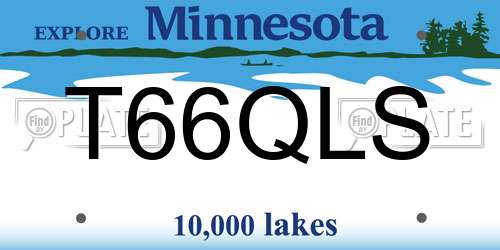 T66QLS Minnesota License Plate