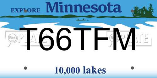 T66TFM Minnesota License Plate