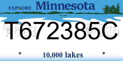 T672385C Minnesota License Plate