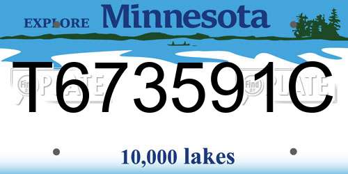 T673591C Minnesota License Plate