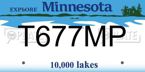 T677MP Minnesota License Plate
