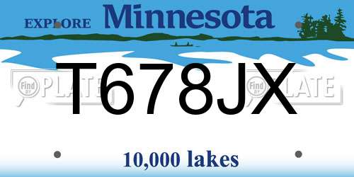 T678JX Minnesota License Plate