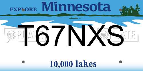T67NXS Minnesota License Plate