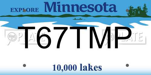 T67TMP Minnesota License Plate
