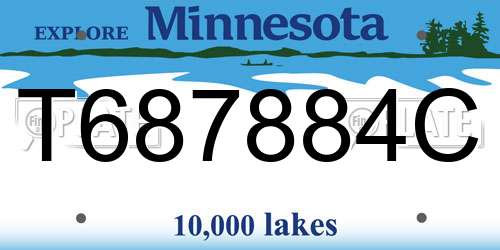 T687884C Minnesota License Plate