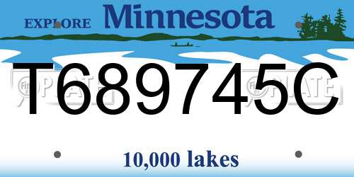 T689745C Minnesota License Plate