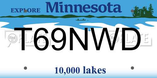 T69NWD Minnesota License Plate