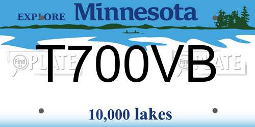 T700VB Minnesota License Plate