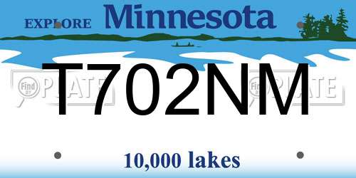 T702NM Minnesota License Plate