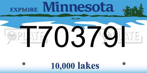 T70379I Minnesota License Plate