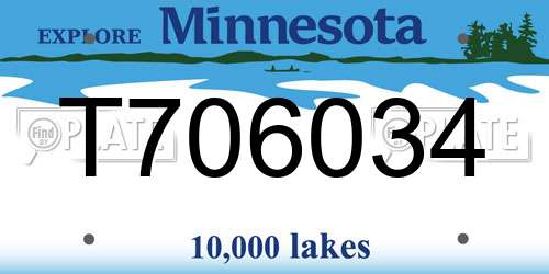 T706034 Minnesota License Plate
