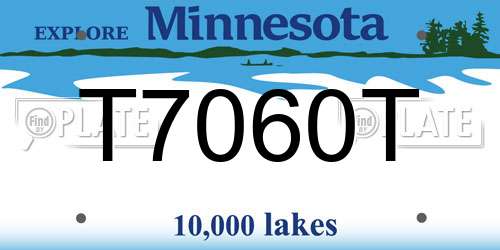 T7060T Minnesota License Plate