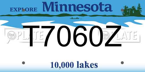 T7060Z Minnesota License Plate