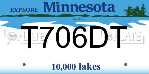 T706DT Minnesota License Plate