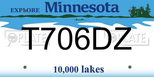 T706DZ Minnesota License Plate