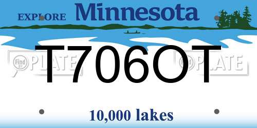 T706OT Minnesota License Plate
