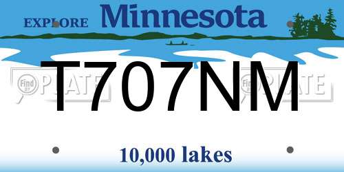 T707NM Minnesota License Plate