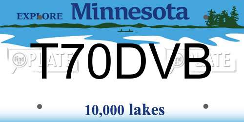 T70DVB Minnesota License Plate
