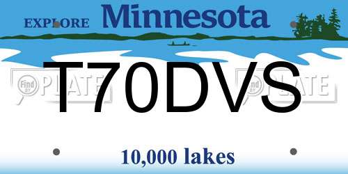 T70DVS Minnesota License Plate