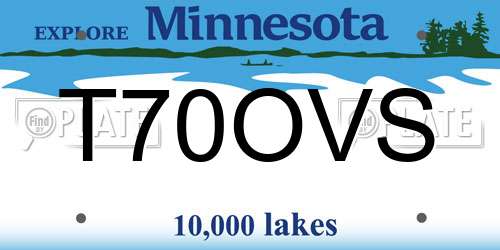 T70OVS Minnesota License Plate