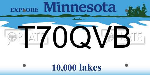T70QVB Minnesota License Plate