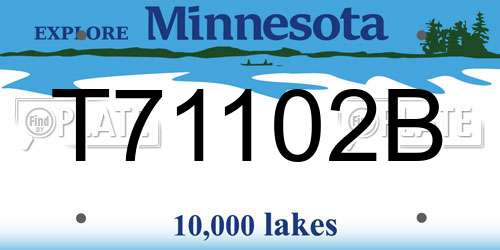 T71102B Minnesota License Plate