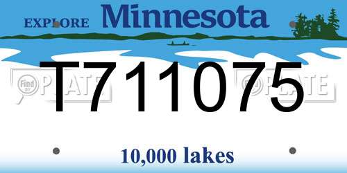 T711075 Minnesota License Plate