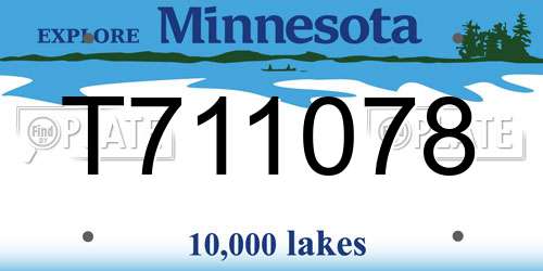 T711078 Minnesota License Plate