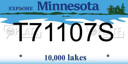 T71107S Minnesota License Plate