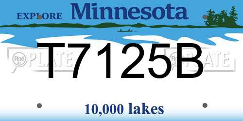 T7125B Minnesota License Plate